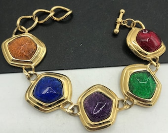 Avon Mogul Designer Signed 1960&#39;s Lucite Bracelet, chunky midcentury jewelry, 1950s 1960s Collectible Accessories, Vintage Gift For Her