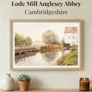 Lode Mill at Anglesey Abbey, Cambridgeshire - Watercolor Art Print - English Heritage Watermill