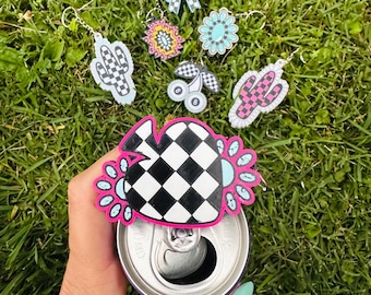 Wild West Pop™ Collection Tab Opener Keychain | Western Keychain Charm | Cowgirl Gift | Turquoise Drink Accessory