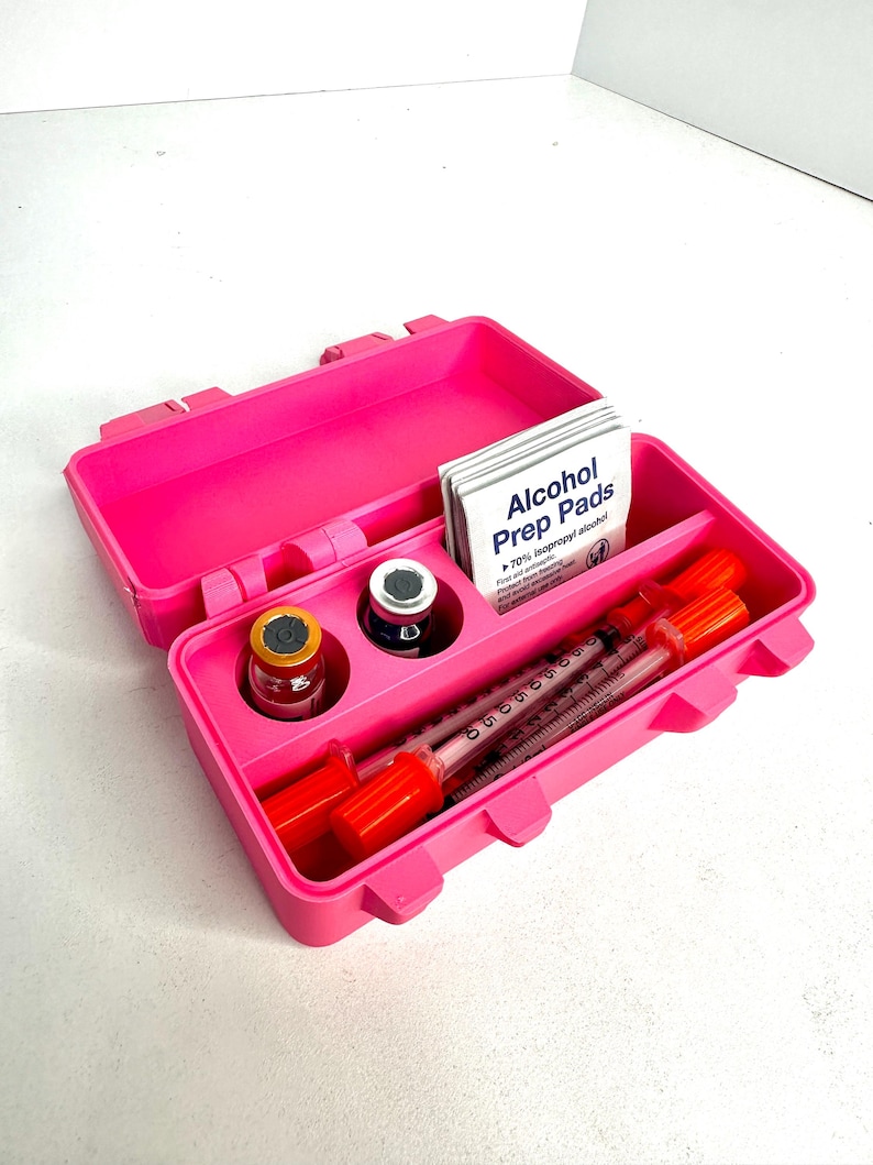 PrettyPep Storage/Travel Peptide Case | Vial & Syringe Organizer | Cute Medical Storage Box | 3D Printed Travel Case | Aesthetic Organizer image 2