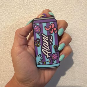 Energy Drink Pop™ Can Tab Keychain | 3D Printed Soda Tab Opener | Alani Inspired | Monster Inspired | Cute Drink Accessory Purple Cotton Candy