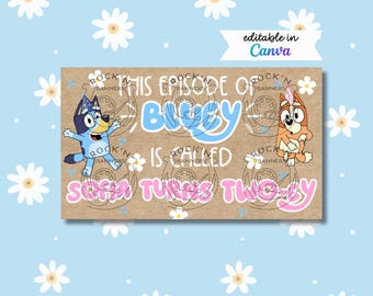 Blue Dog | Red Dog | Editable Banner Mockup | Hand Painted Banner Digital Template| Personalized Custom Birthday Decor|DIY Digital Download