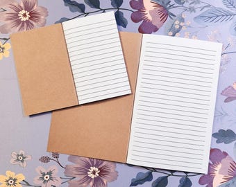 Lined Junk Journal Insert | Journal Pages | Regular or Mini | 64 Pages | Handmade