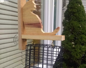 Cat Window Bird Feeder, Bird Feeder, Suet Feeder, Window Feeder, Cedar, Bird Feeder, Bird Watcher,Suet,Bird Food Holder,Bird Seed, Nature