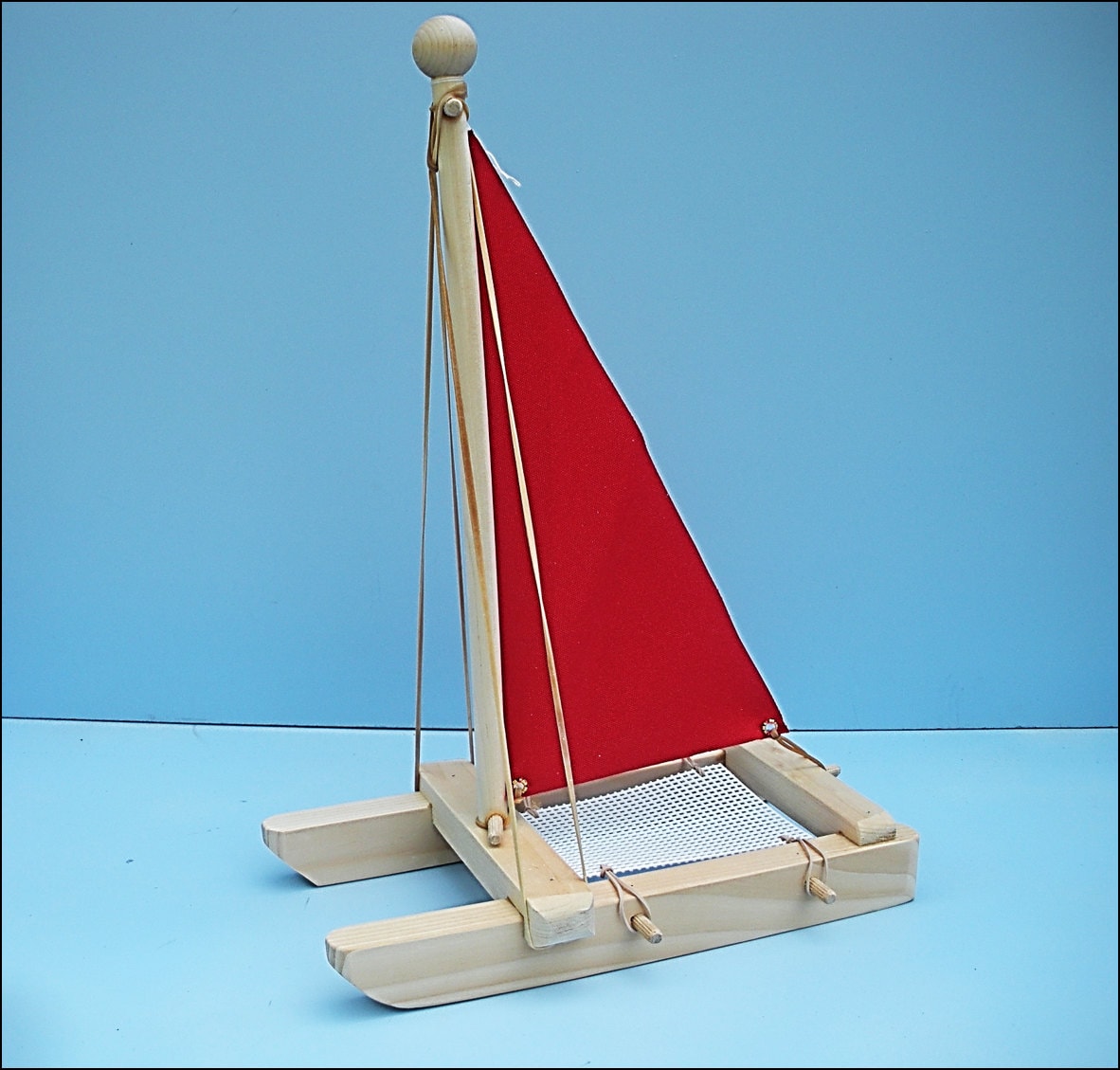 SAILBOAT Red Toy Sailboat Wood Toy Boat Pool Toy Wooden | Etsy