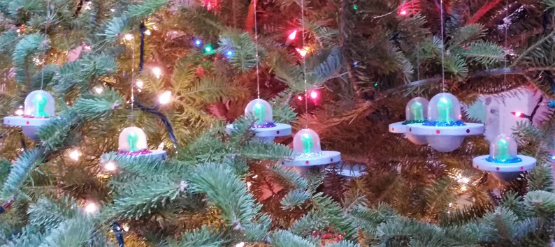 Alien Space Ship Ornament,glow in the Dark,sci Fi Ornament,wood, Alien ...