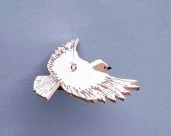 Bird Ornament,Bird,Ornaments,Christmas Decoration,White Bird,Wood Ornament,Christmas Tree Ornament,Tree Decoration,Hand Painted