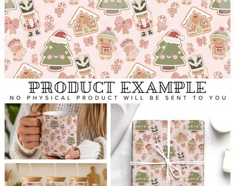Gingerbread Christmas Seamless Pattern | Holiday Nutcracker Repeat (Digital Download)