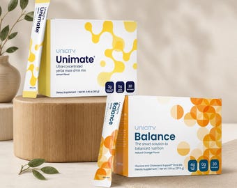 Unicity Unimate Yerba Mate Drink Mix & Balance Orange Drink Mix | Lemon  Orange Flavor Powder Sticks