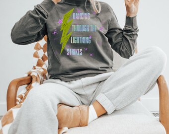 Lightning Bolt Graphic Tee, Opalite Showgirl, Comfort Colors