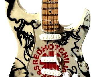 Red Hot Chili Peppers Miniature 10” Guitar With Stand.