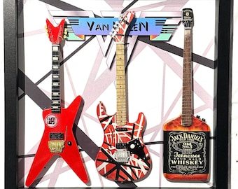 Van-Hagar 12”x12” Shadow Box frame.  Van Halen and Hagar Tribute. V2