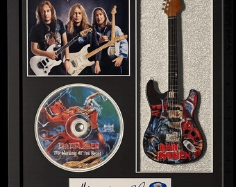 Iron Maiden Guitar Shadow Box Tribute 11”x14”. V2