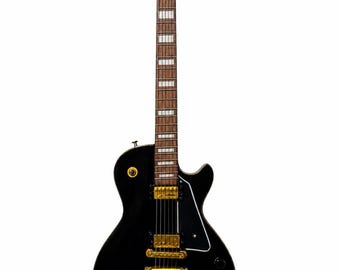 Black Les Paul  10” Guitar replica with stand.  1:4 scale