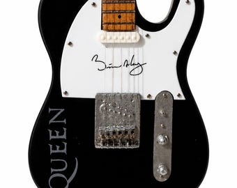 Brian May (Queen) autographed 10” Guitar Tribute with stand. 1:4 scale.  Rare!