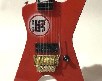 Sammy Hagar 10” Guitar Tribute with stand. “I Can’t Drive 55”. 1:4 scale.