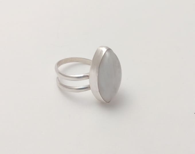 Moonstone Wrap Ring: Moonstone and Sterling Silver, adjustable size 6