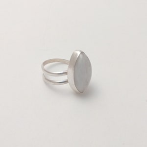 Moonstone Wrap Ring: Moonstone and Sterling Silver, adjustable size 6