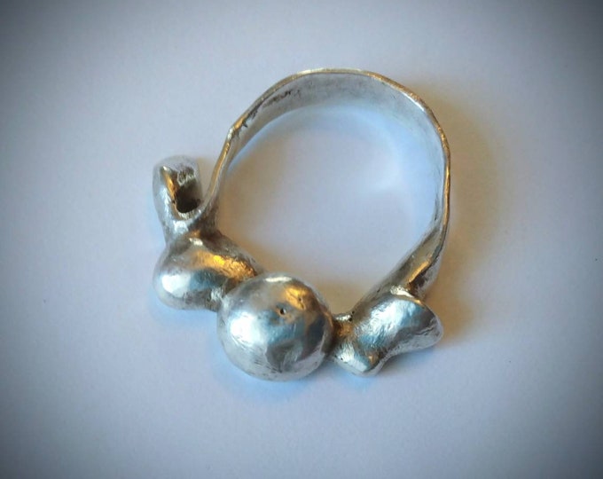 Ebb and Flow Ring: Fused Up-cycled Sterling, size 8.5