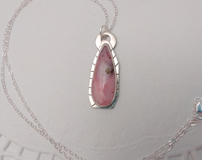 Love Saint Necklace: Pink Opal and Sterling Silver