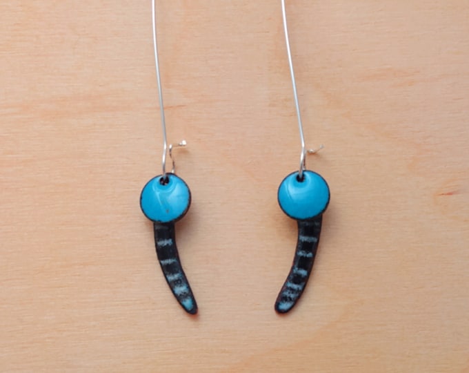 Yes And Earrings: Enamel on Copper