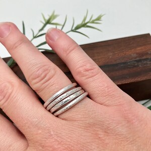 Shimmer Stack Stacking Rings, Sterling Silver, Set of 4, Size 7.5 - Etsy