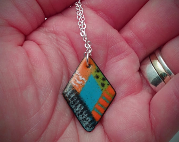Bauhaus Summer Pendant: Enamel on Copper