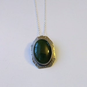 Hidden Forest Pendant: Jade and Sterling Silver