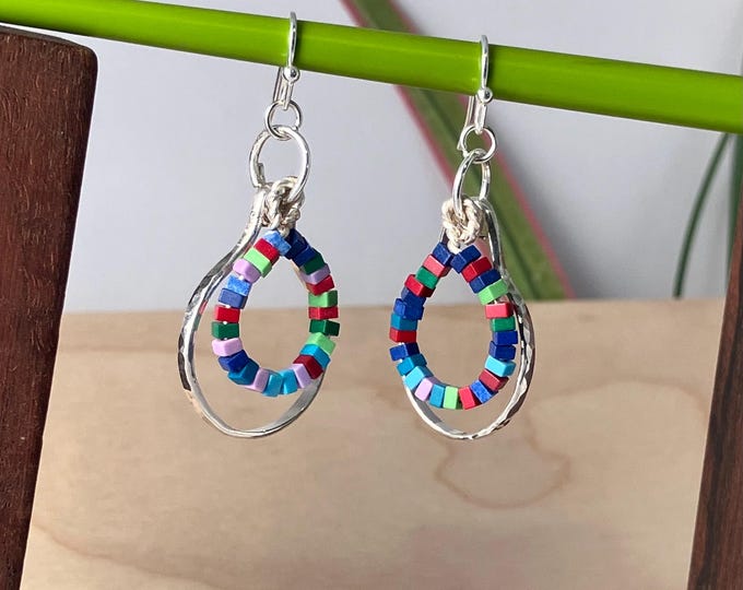 Piece by Piece Earrings: Sterling Silver and Turquoise