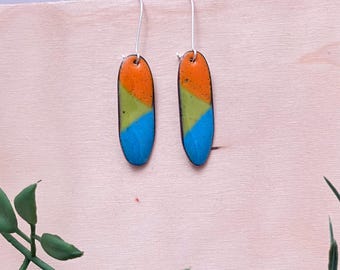 Geo Summer Earrings: Enamel on Copper
