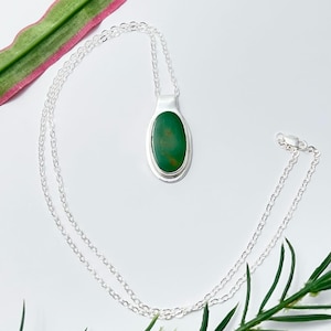 Eternal Spring Pendant: Green Turquoise and Sterling Silver