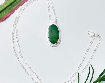Eternal Spring Pendant: Green Turquoise and Sterling Silver