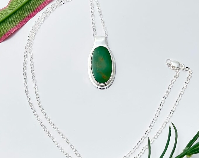 Eternal Spring Pendant: Green Turquoise and Sterling Silver