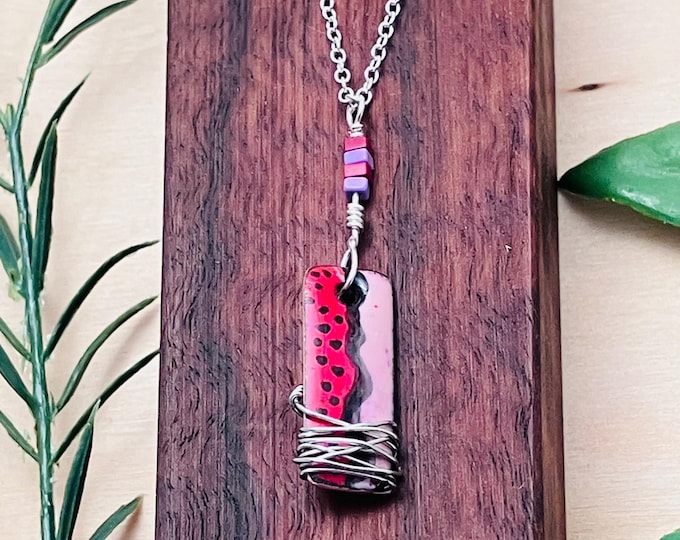 Retro Bop Pendant: Enamel on Copper