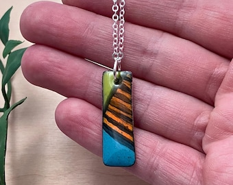 Sunbathe Pendant: Enamel on Copper