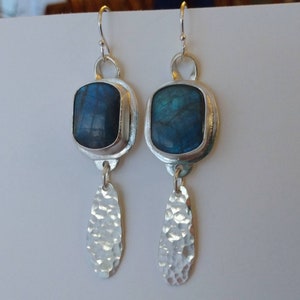 Midnight Pond Earrings: Labradorite and Sterling Silver