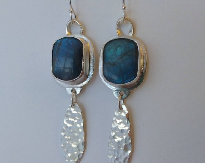 Midnight Pond Earrings: Labradorite and Sterling Silver