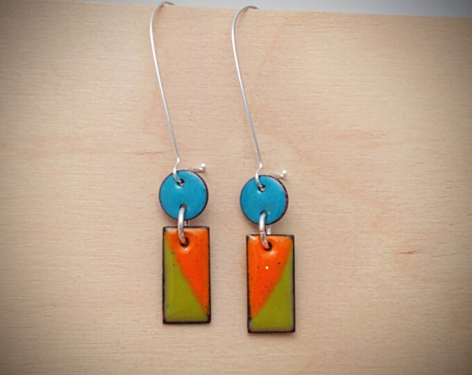 Summer Geo Earrings: Enamel on Copper