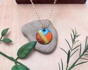 Cabana Daydream Pendants: Enamel on Copper, 4 variations