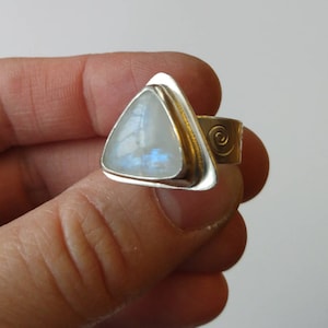 Winter Peak Ring Moonstone and Sterling Silver, size 7.5