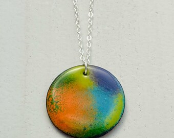 Soul Dust Series Pendant, variation 2: Enamel on Copper