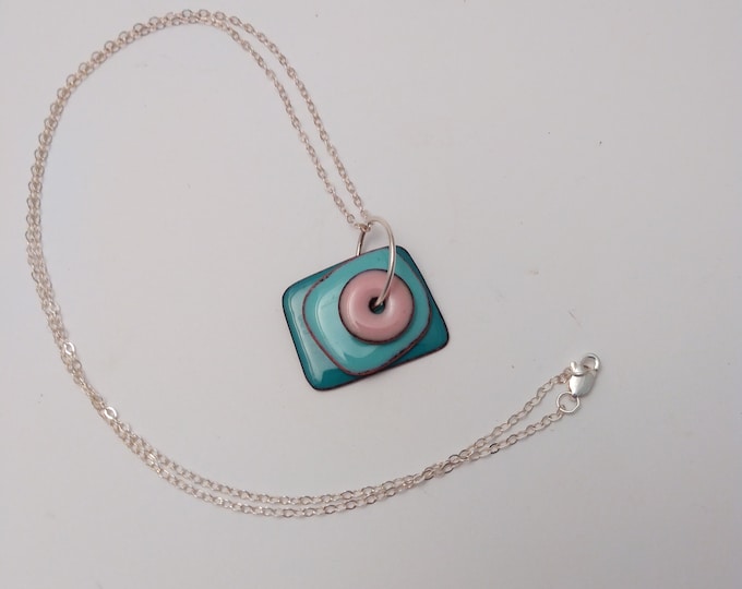 Mod Shapes Necklace: Enamel on Copper