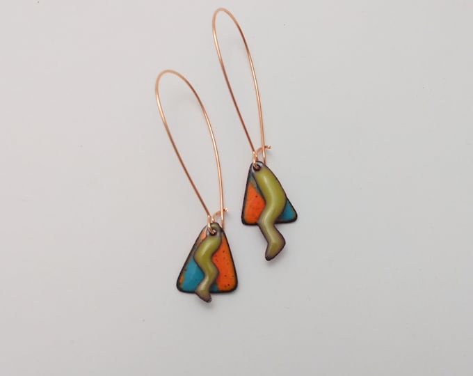 90s Kitsch Earrings: Enamel on Copper
