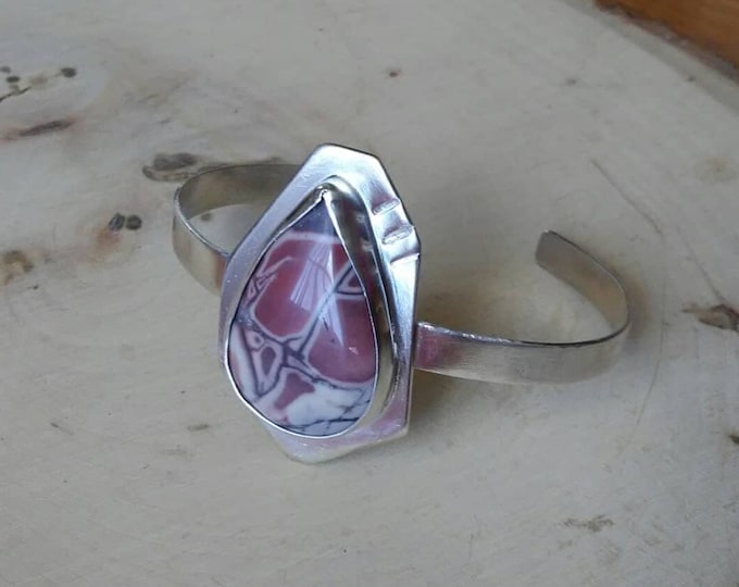 Porcelain Veins Cuffs: Porcelain Jasper and Sterling Silver