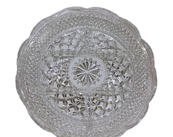 Vintage Anchor Hocking Wexford 5 Part Glass Platter