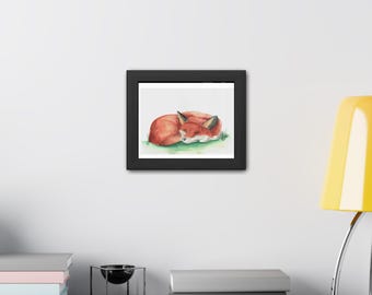 Dozing Fox Watercolor Print | Nursery Wall Art