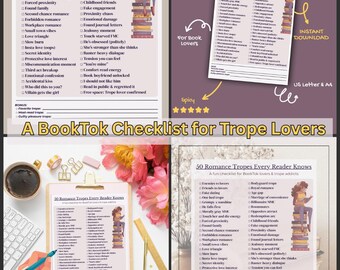 Checklist 50 Romance Tropes Afdrukbare BookTok Reading Challenge Romance Reader Digitale download