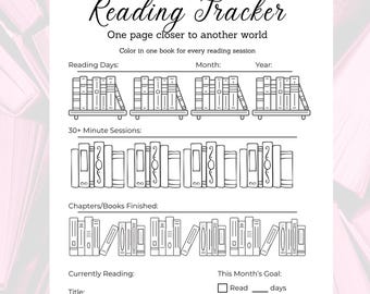 Kleur-in-leesgewoonte-tracker afdrukbaar | BookTok-leesdagboek | Maandelijkse leesuitdaging | Digitale download van Book Lover