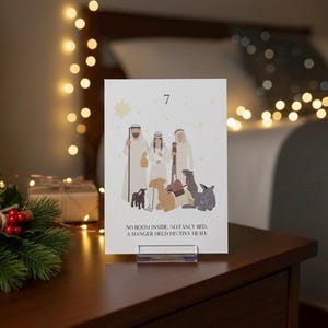 Christ-Centered Advent Calendar Printable • Christian Christmas Countdown • Nativity Scene Buildable Calendar • 25-Day Scripture & Poetic