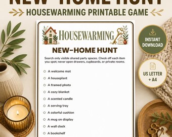 Housewarming New Home Scavenger Hunt Party Game, Printable PDF